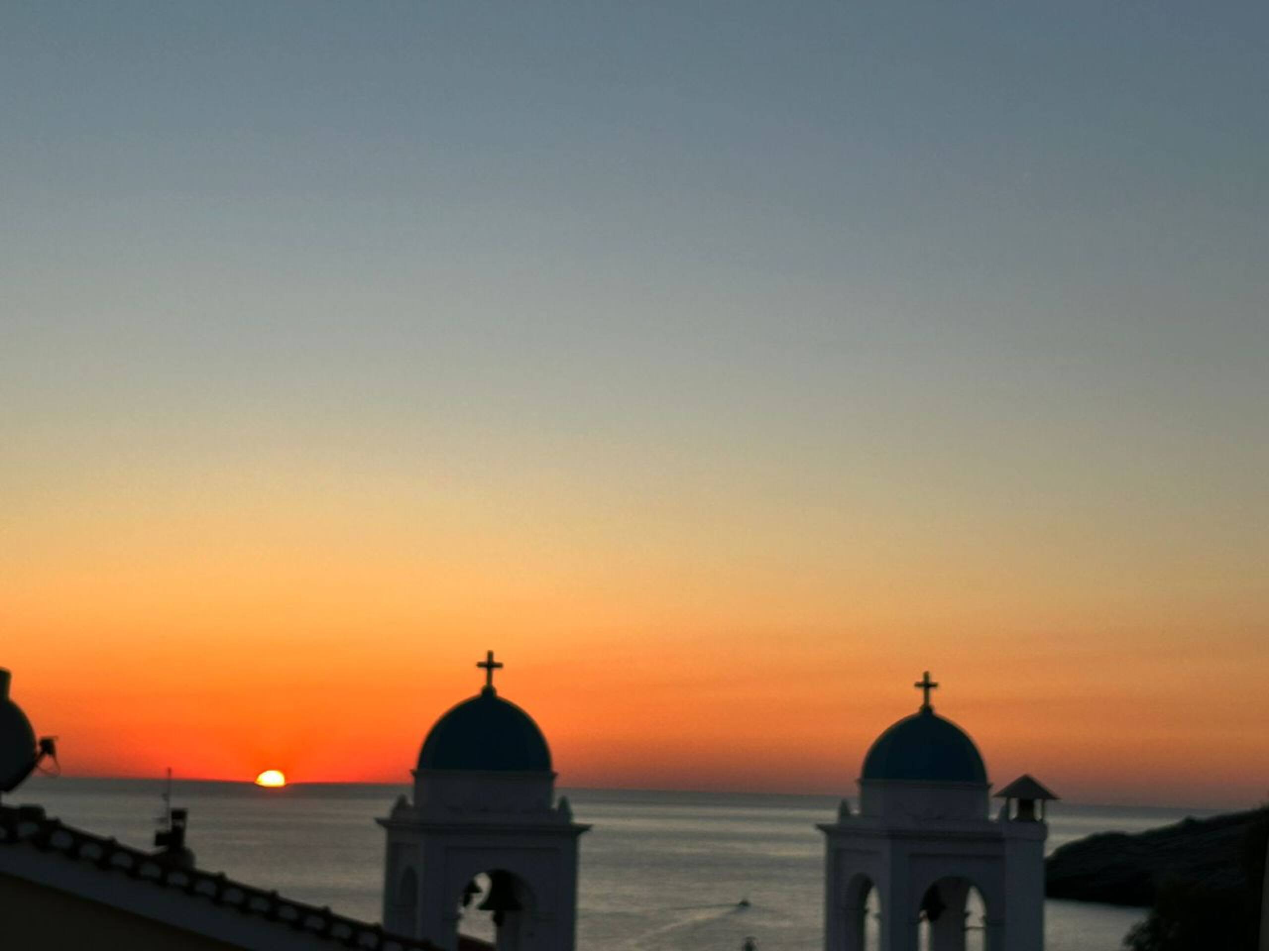 Sunset over the church domes