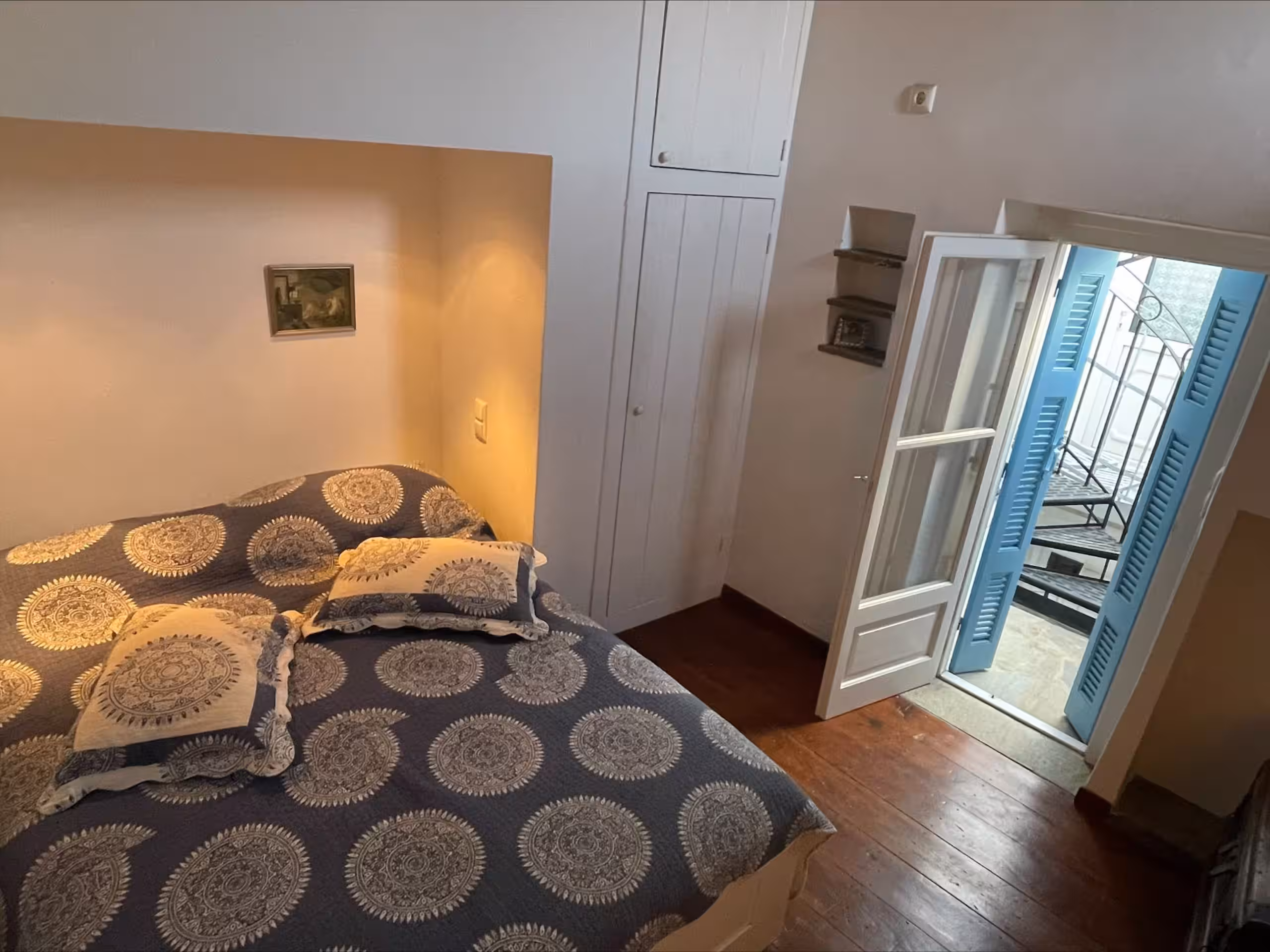 Bedroom with balcony doors